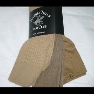 Beverly Hills Polo Club Men’s Ribbed Crew Dress Socks 3 pair Assorted Taupes